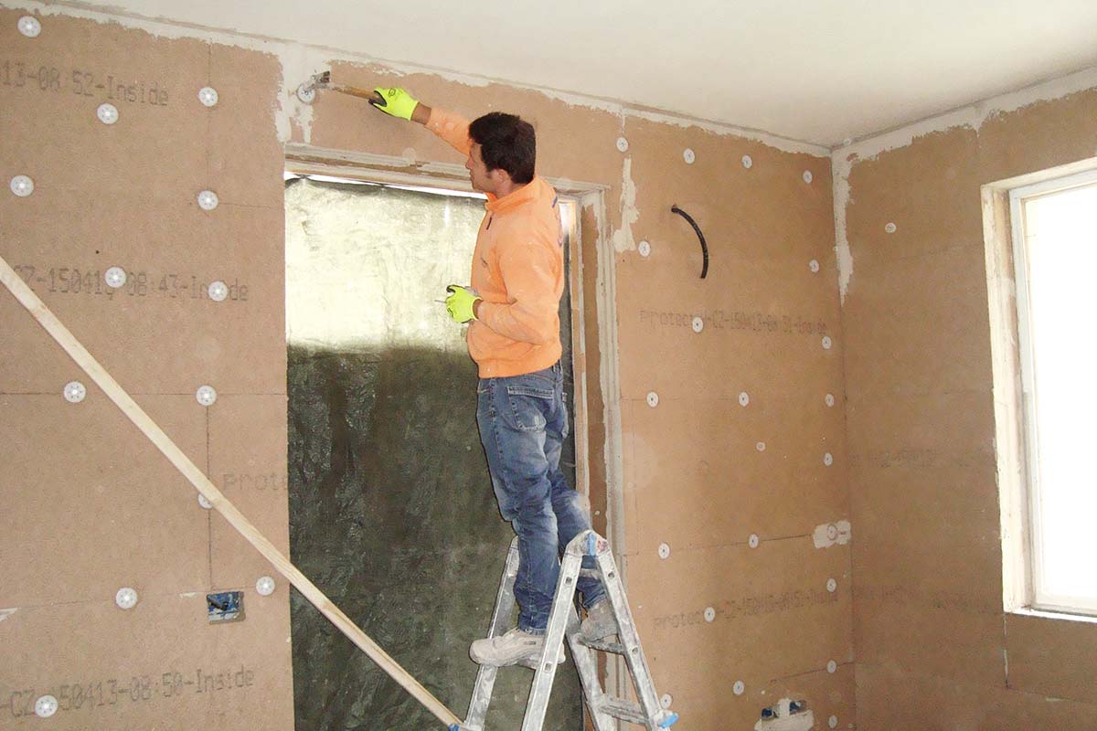 Natural Fiber Wood Insulation system installation