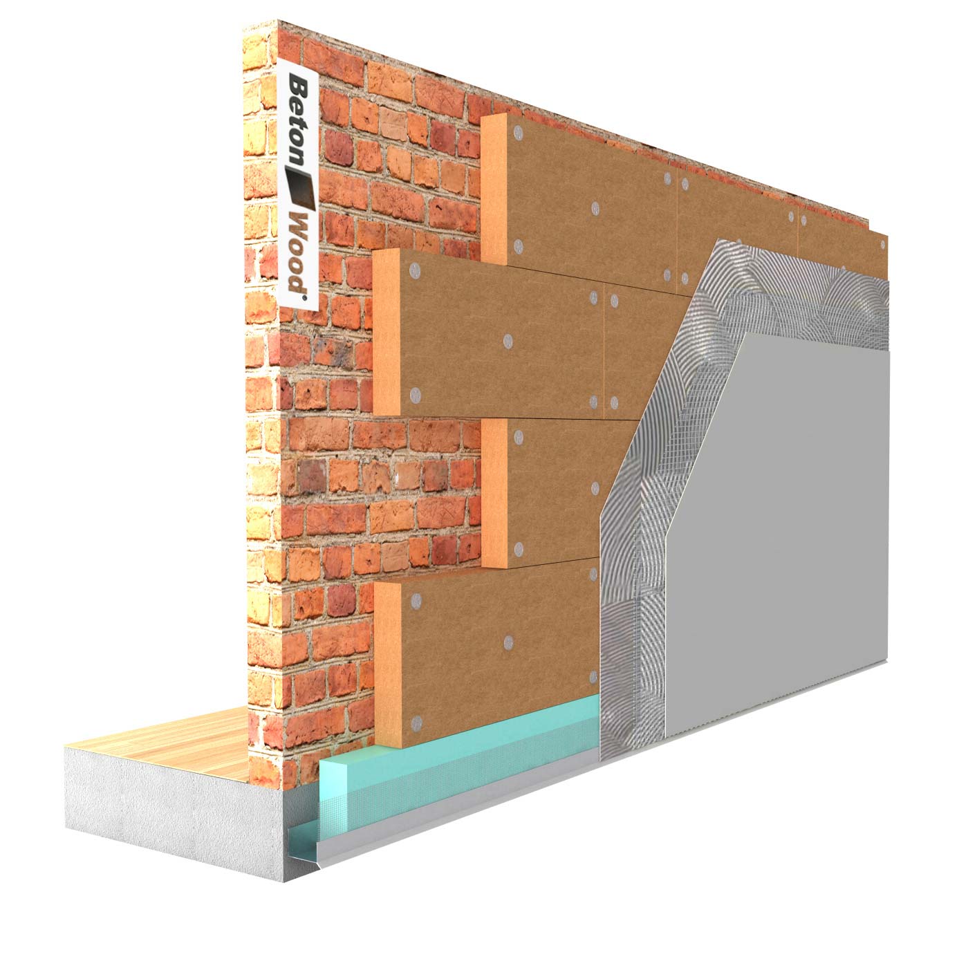 External thermal insulation system in Protect dry Fiber Wood