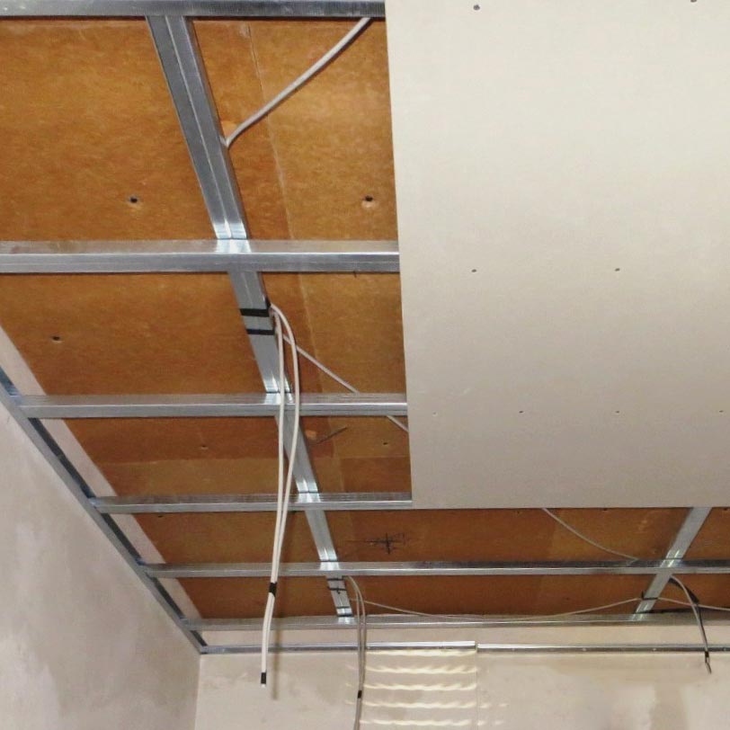 Fiber Wood Insulation FiberTherm SD installed as insulating ceiling