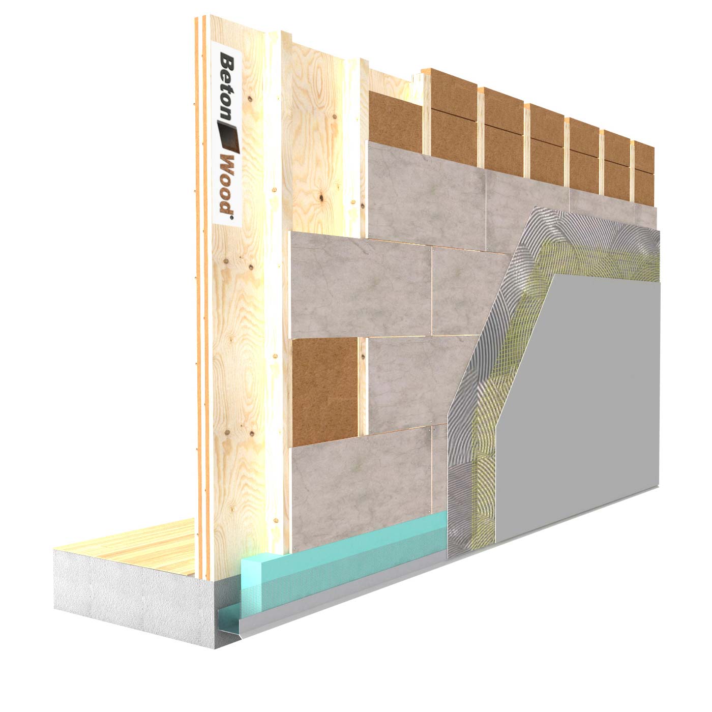 External insulation system with Therm fiber wood on wooden walls