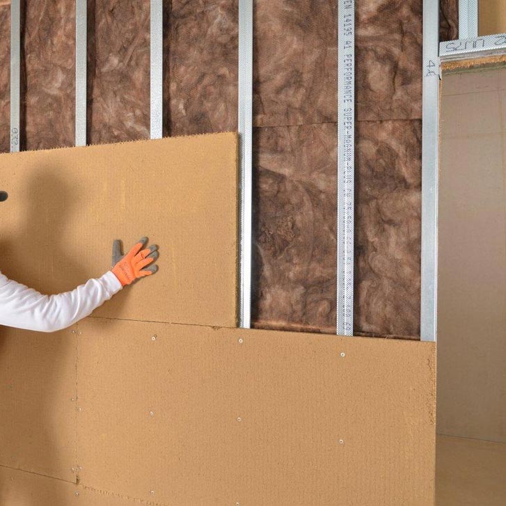 Fiber Wood Insulation FiberTherm Isorel installation on walls
