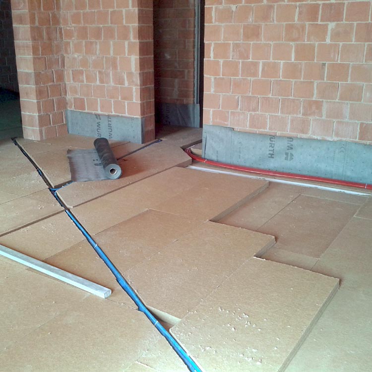 Fiber Wood Insulation FiberTherm in dry screed systems